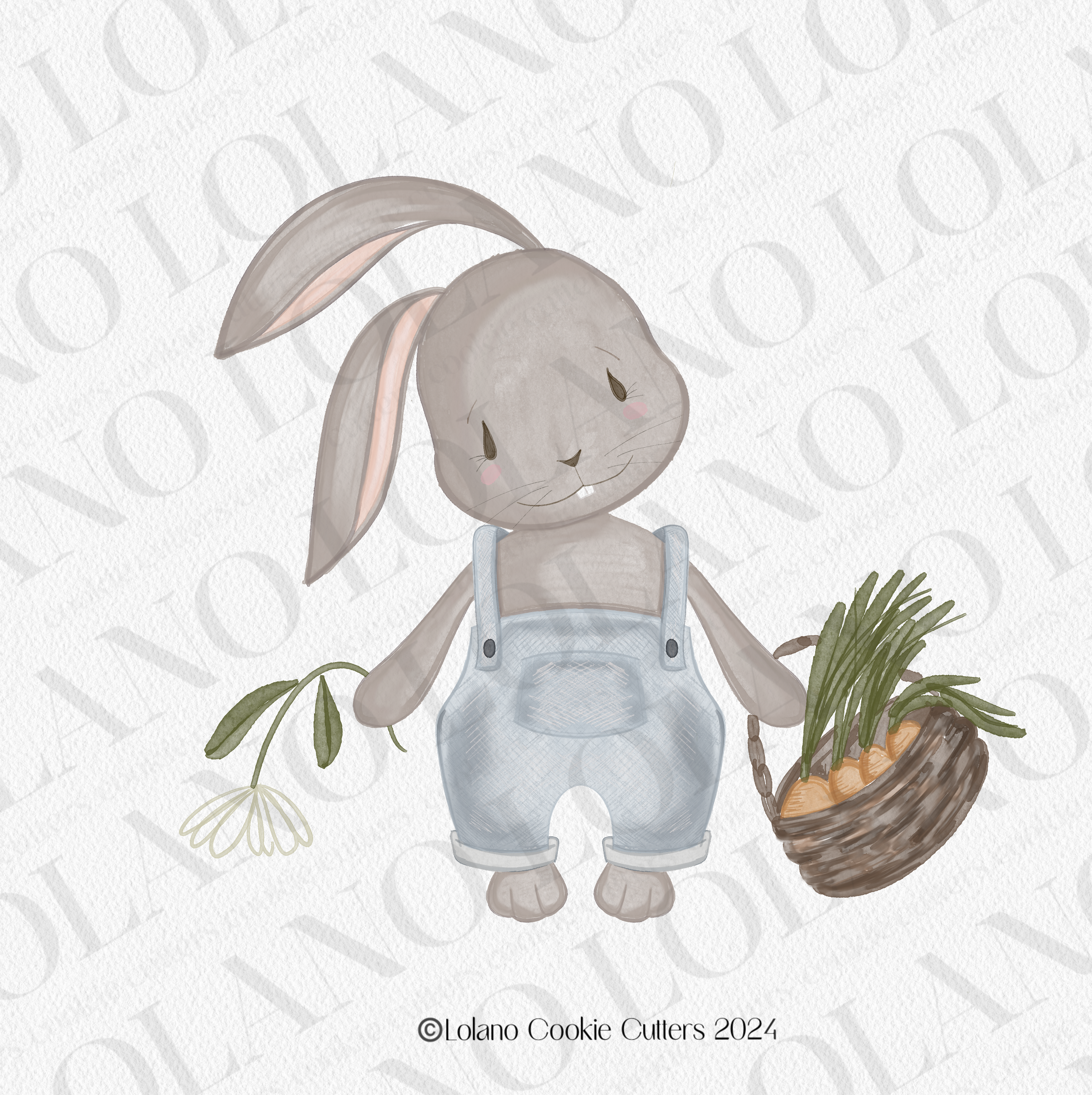 Bunny with Basket 2 Cookie Cutter
