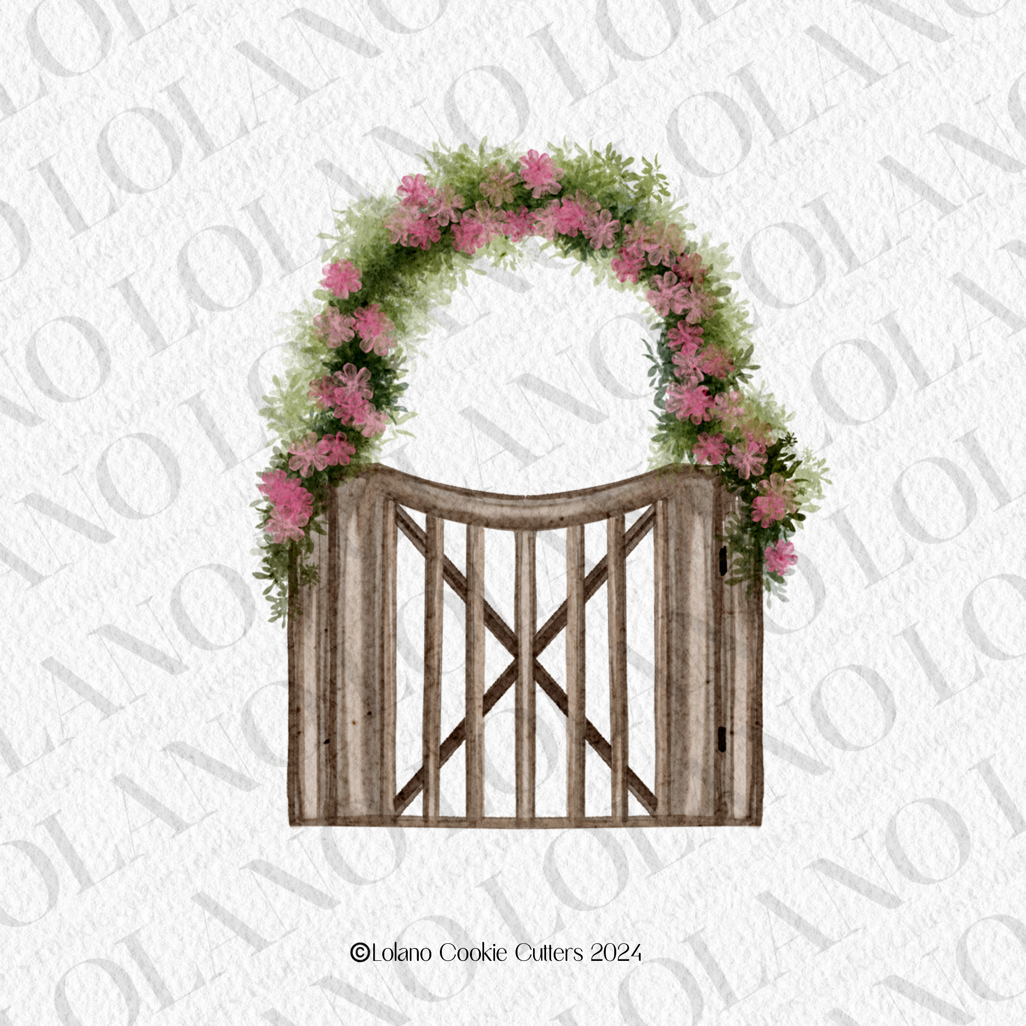 Gate With florals Cookie Cutter