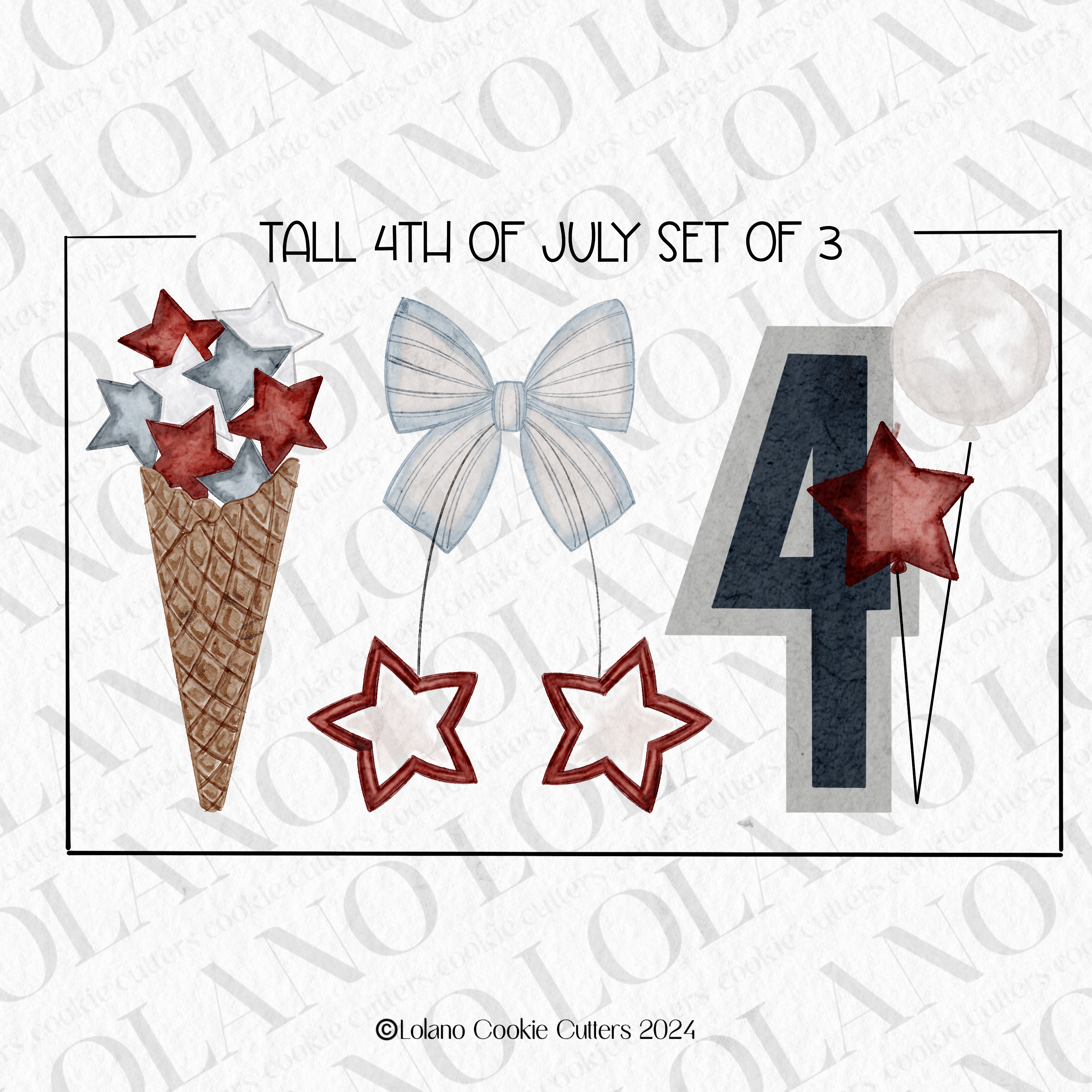 Tall 4th of July Cookie Cutter set