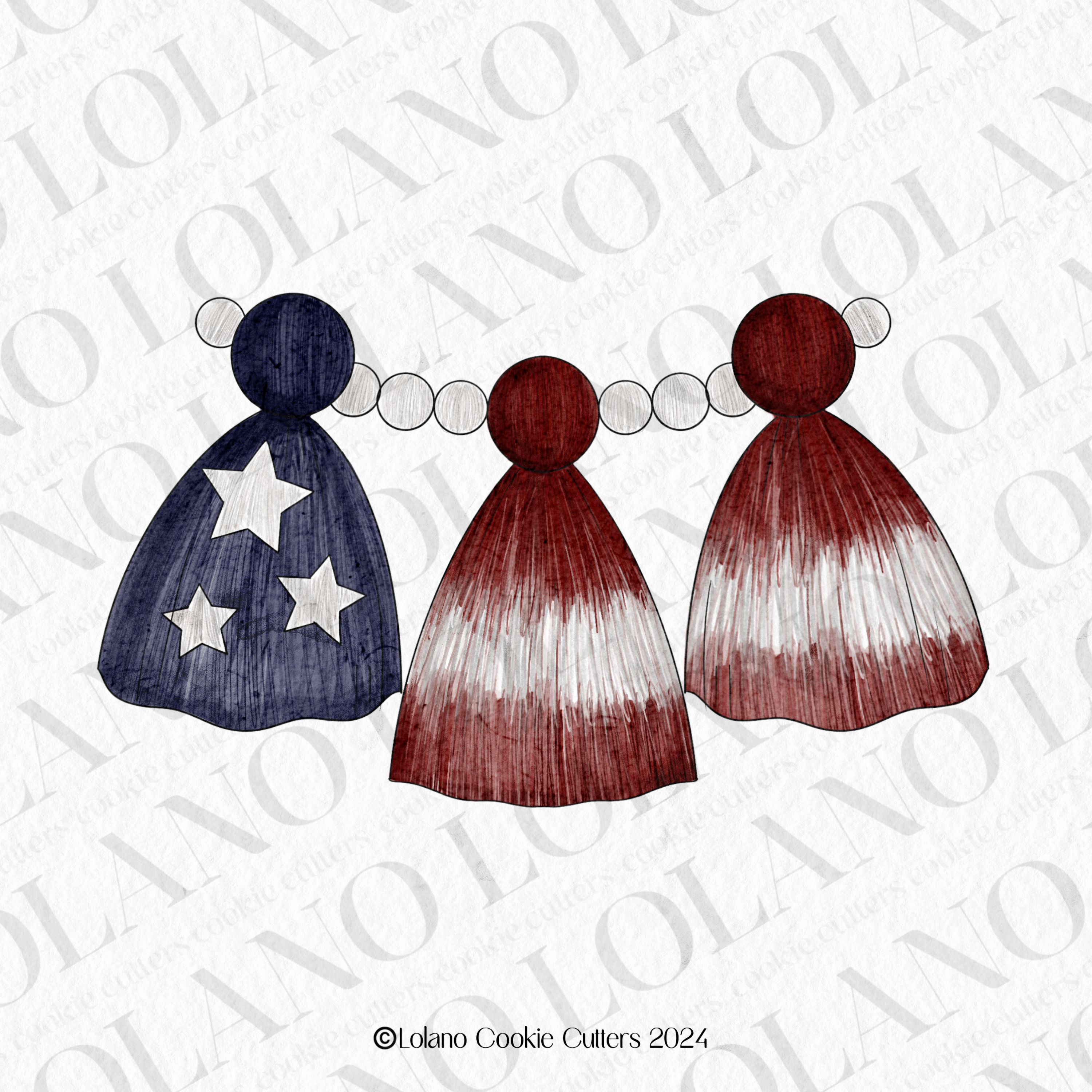 4th of July Tassel Cookie Cutter