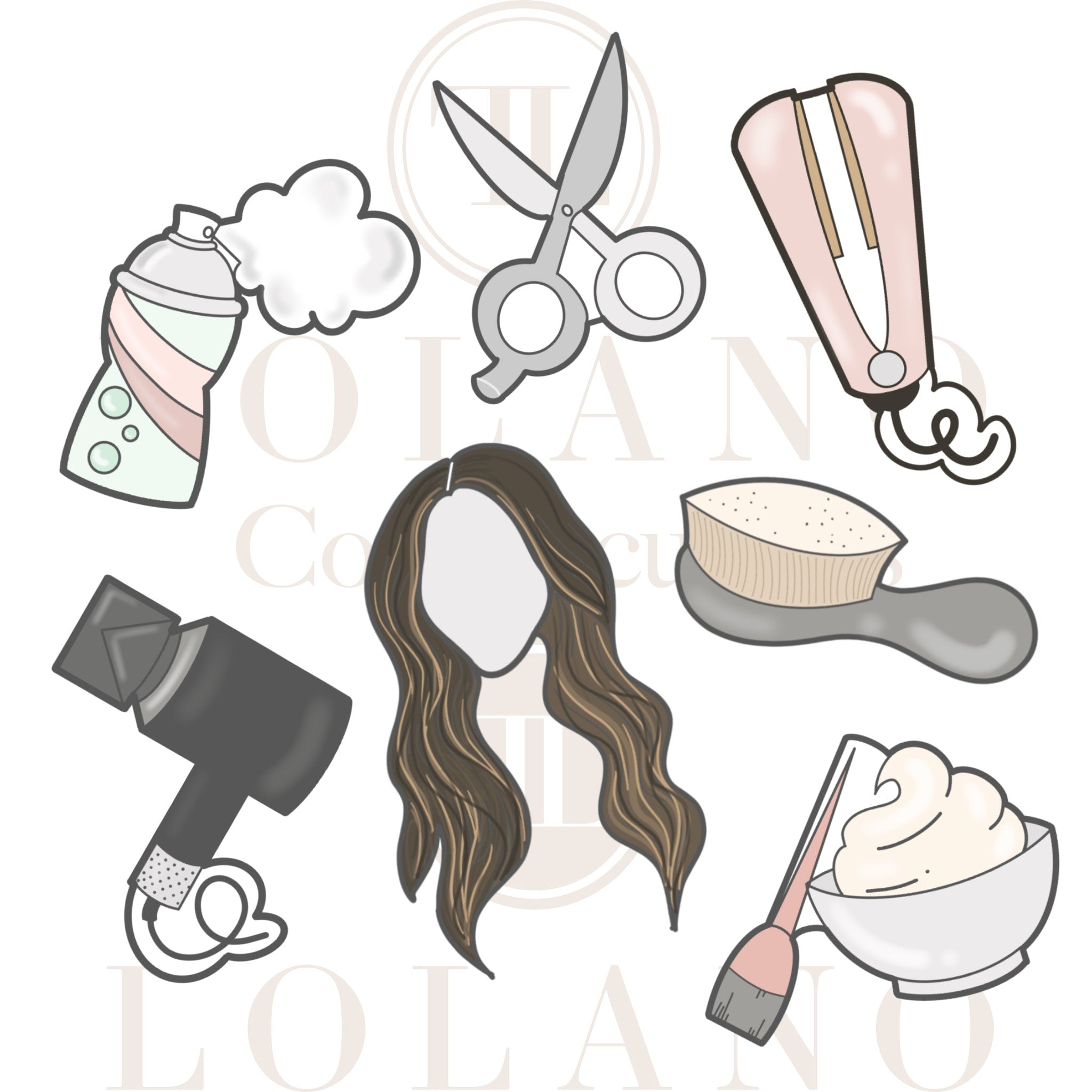 Hairstylist Themed Cookie Cutters (Collection 01)