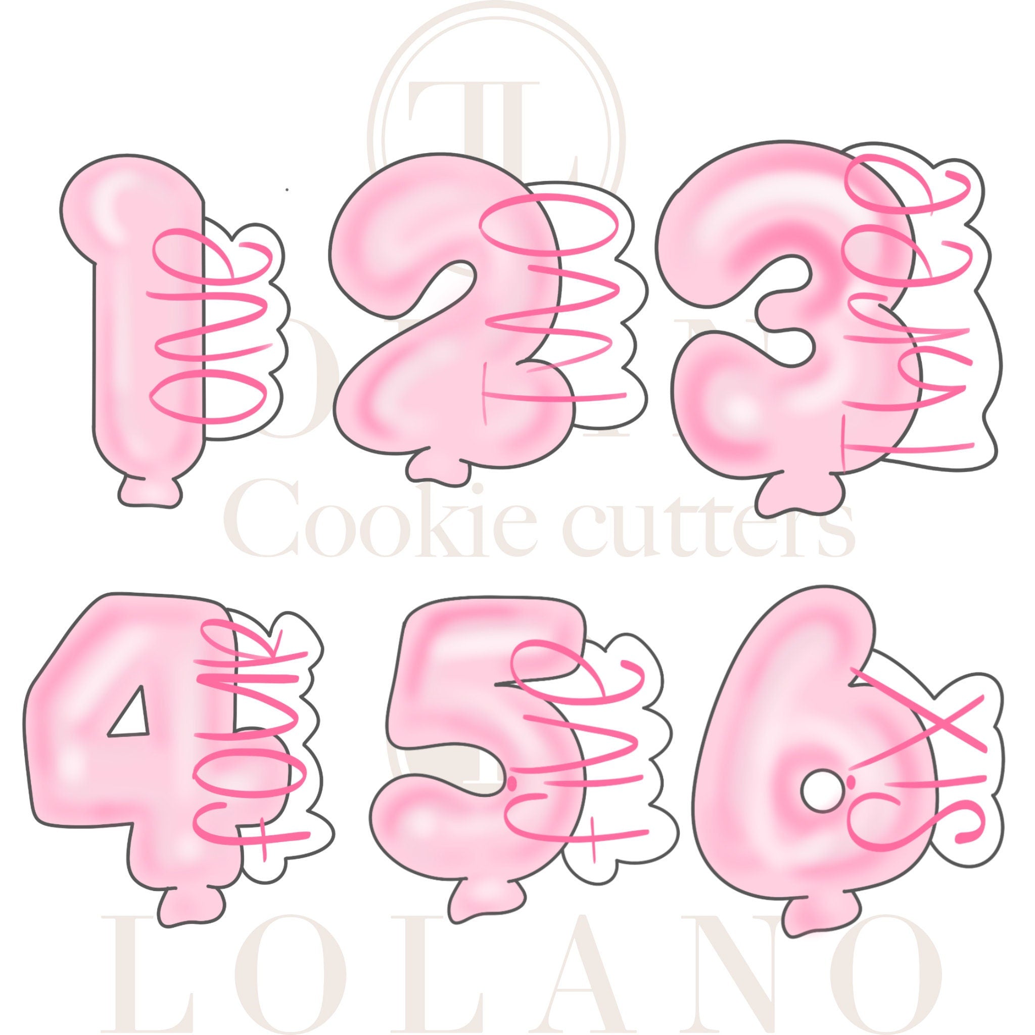 Balloon Numbers Cookie Cutters