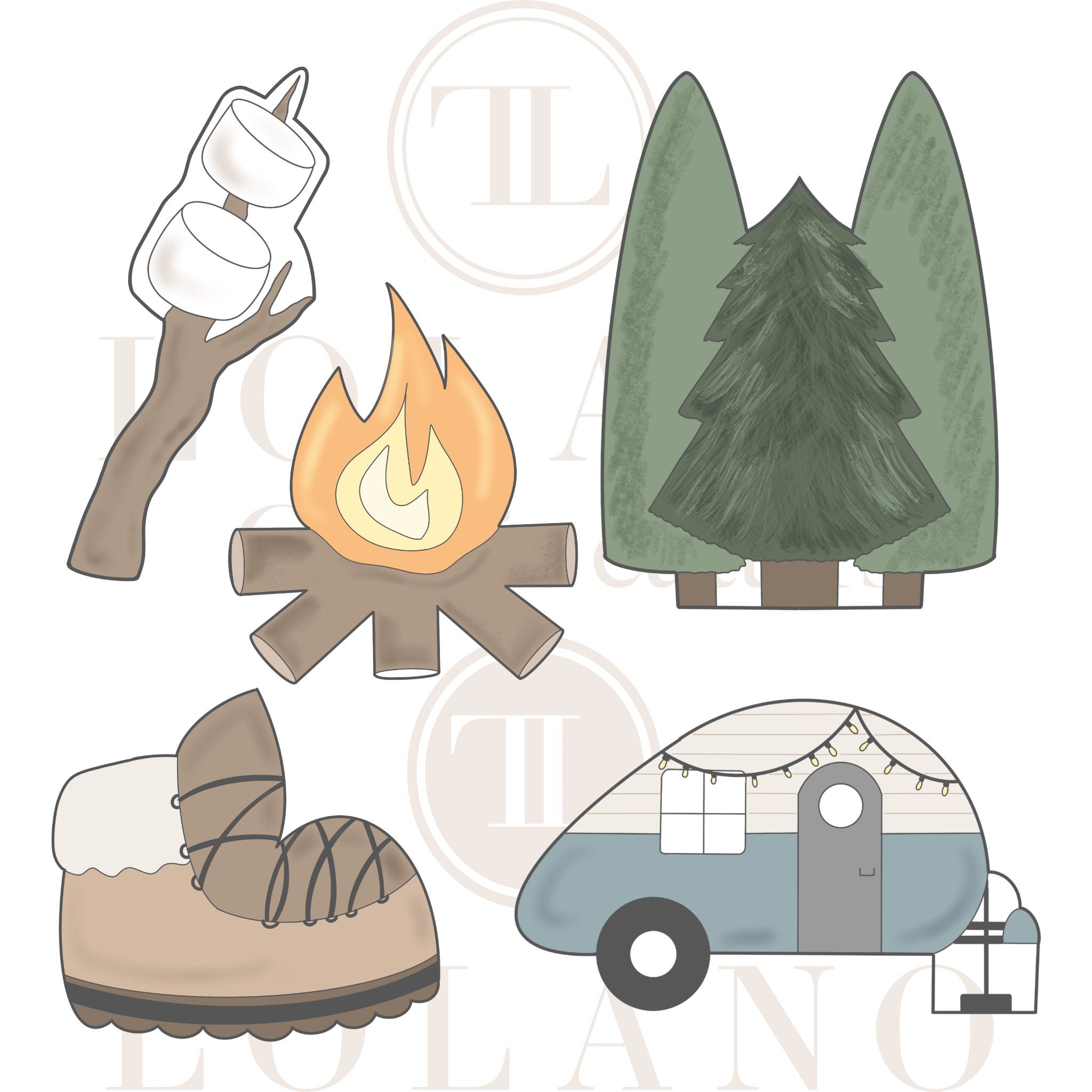 Camping Themed Cookie Cutters (Collection 01)