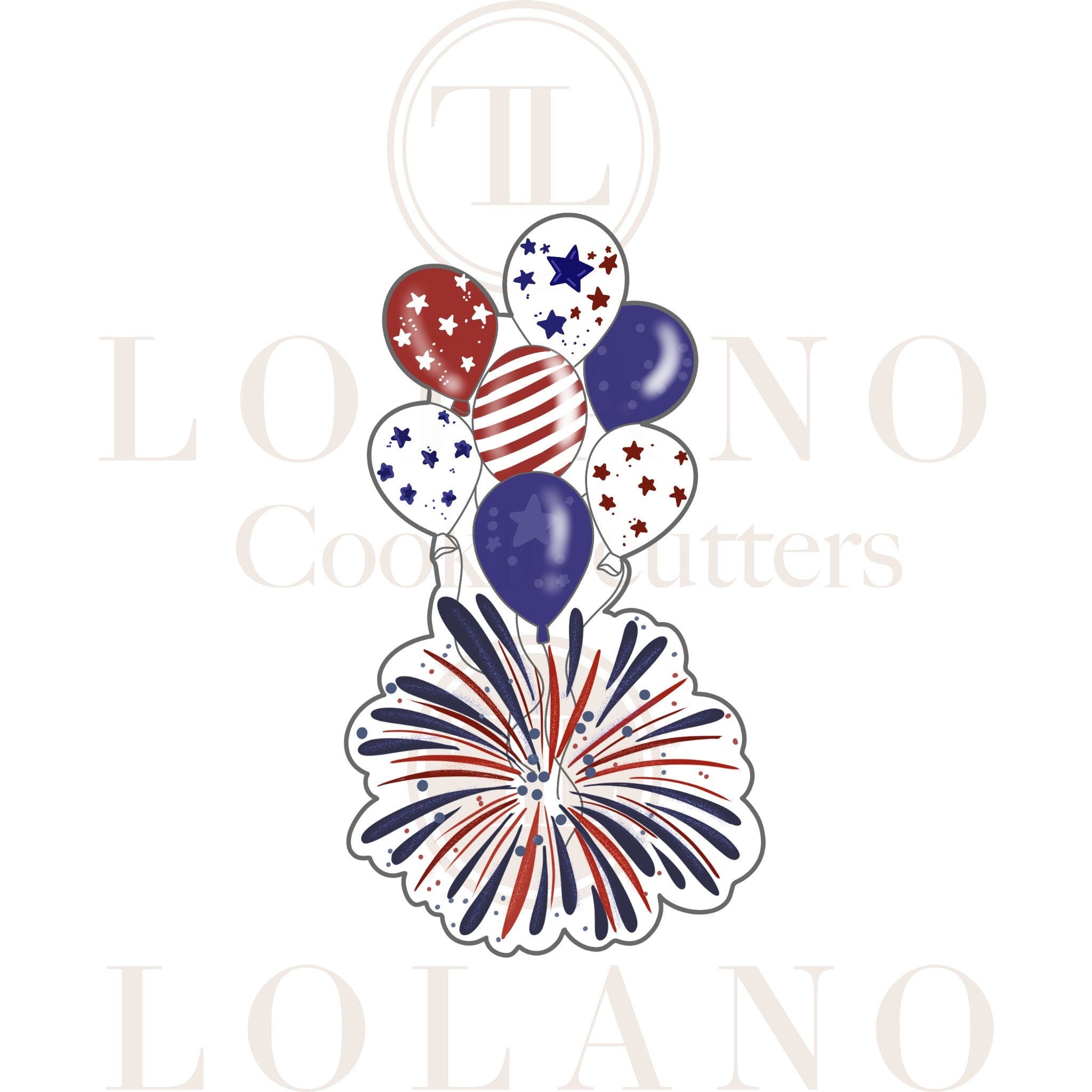 4th of July Balloons Cookie Cutter (v1)