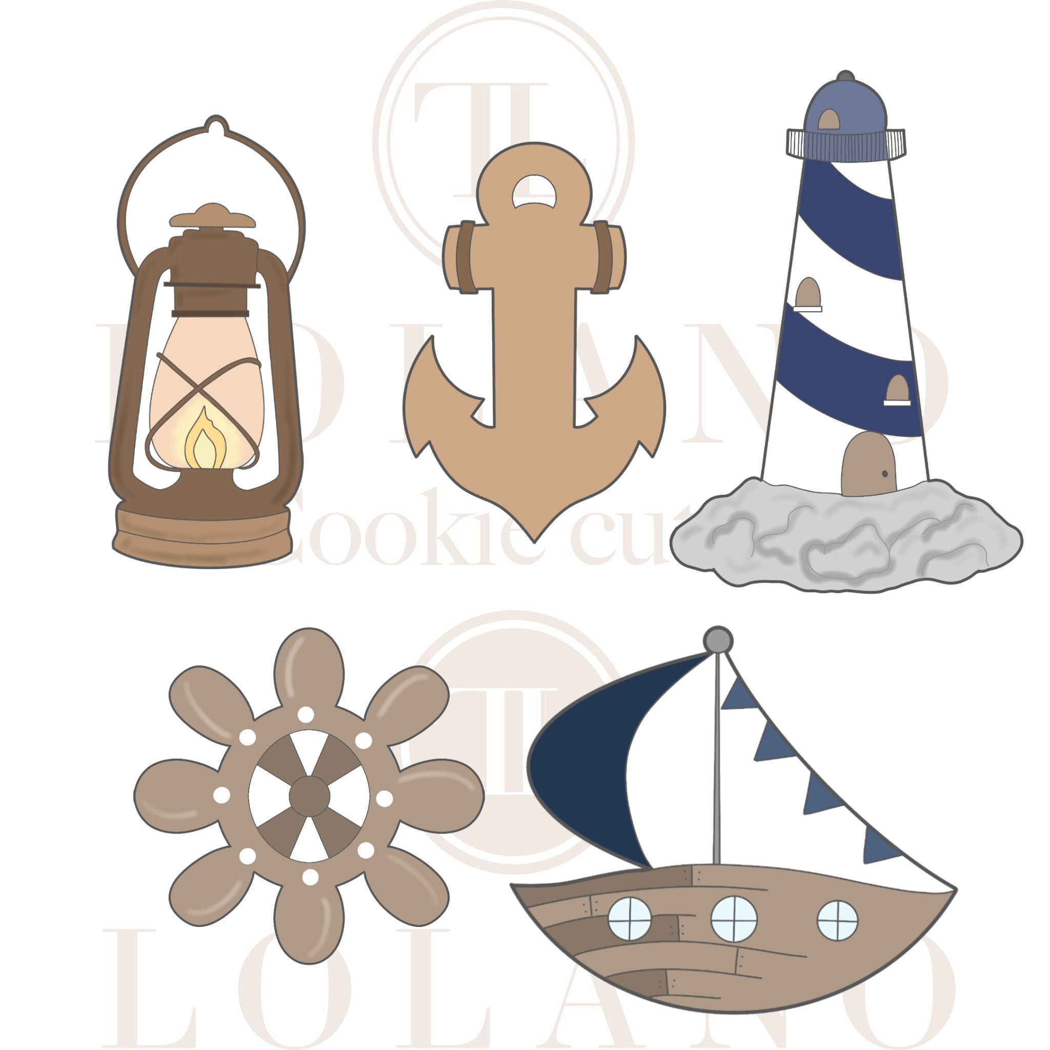 Nautical Themed Cookie Cutters (Collection 01)