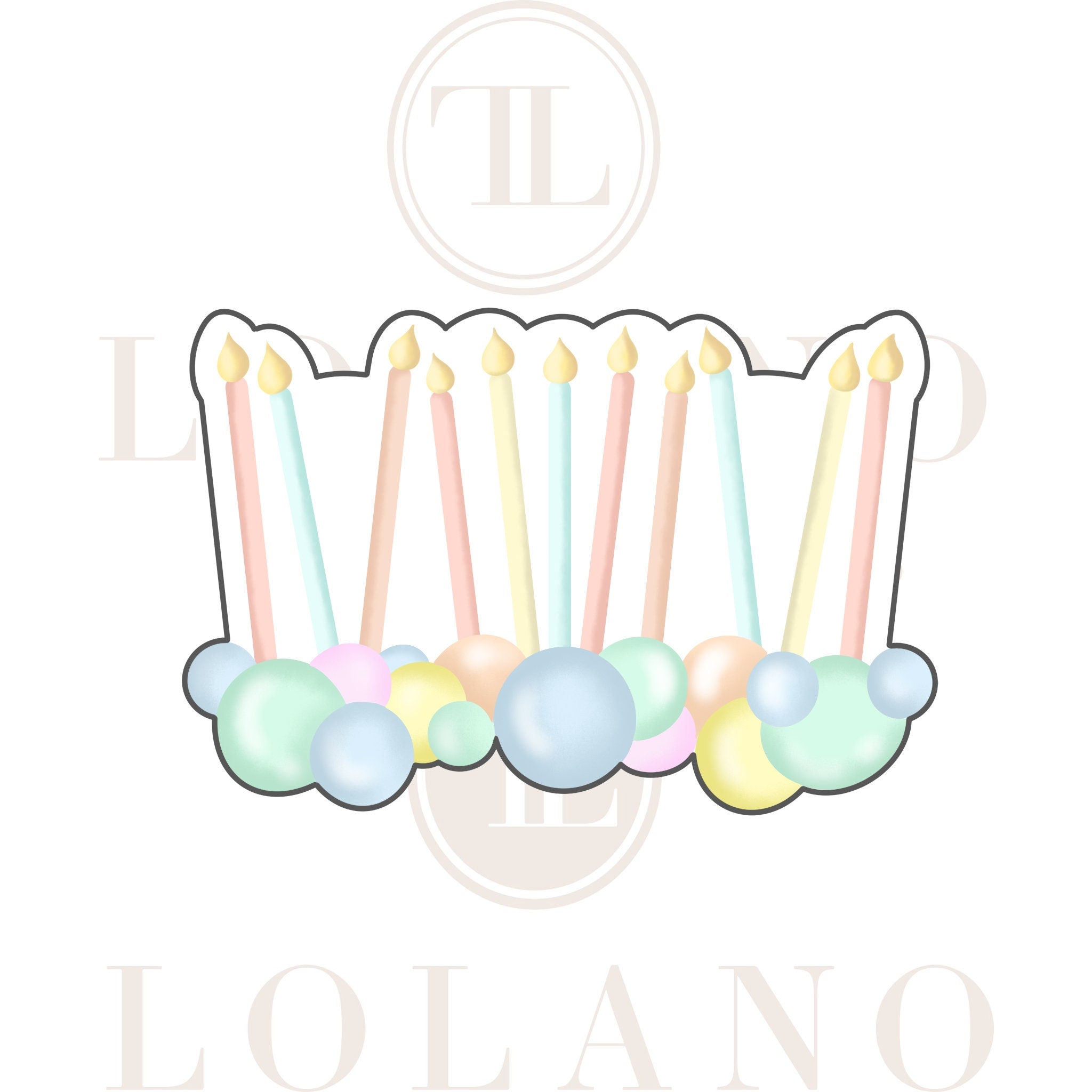 Birthday candles with balloon garland cookie cutter