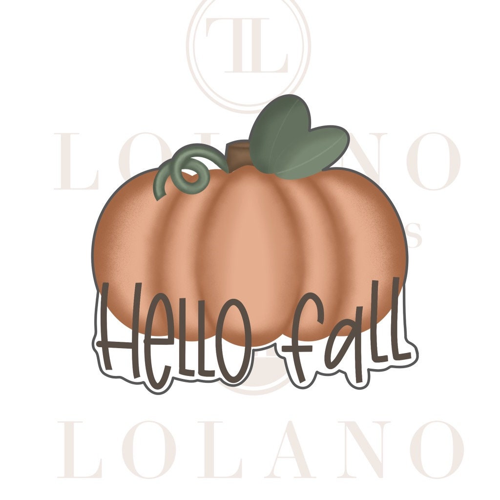 Fall "Hello Fall" Pumpkin Plaque Cookie Cutter