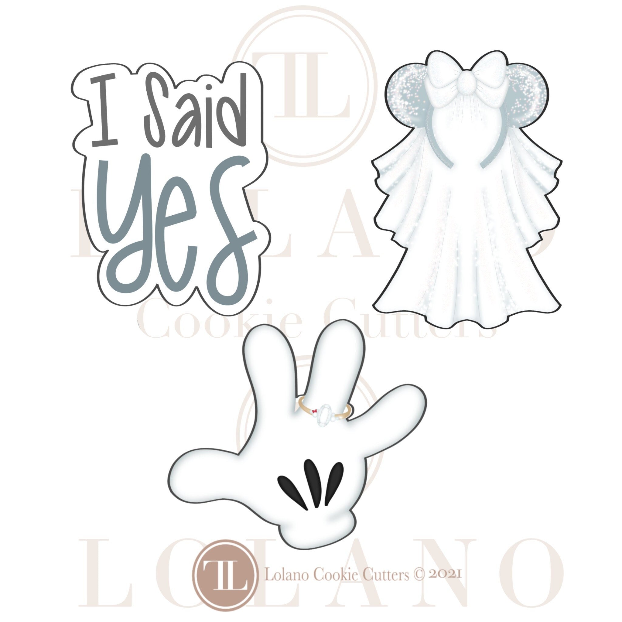 Mini Mouse Bride Cookie Cutters