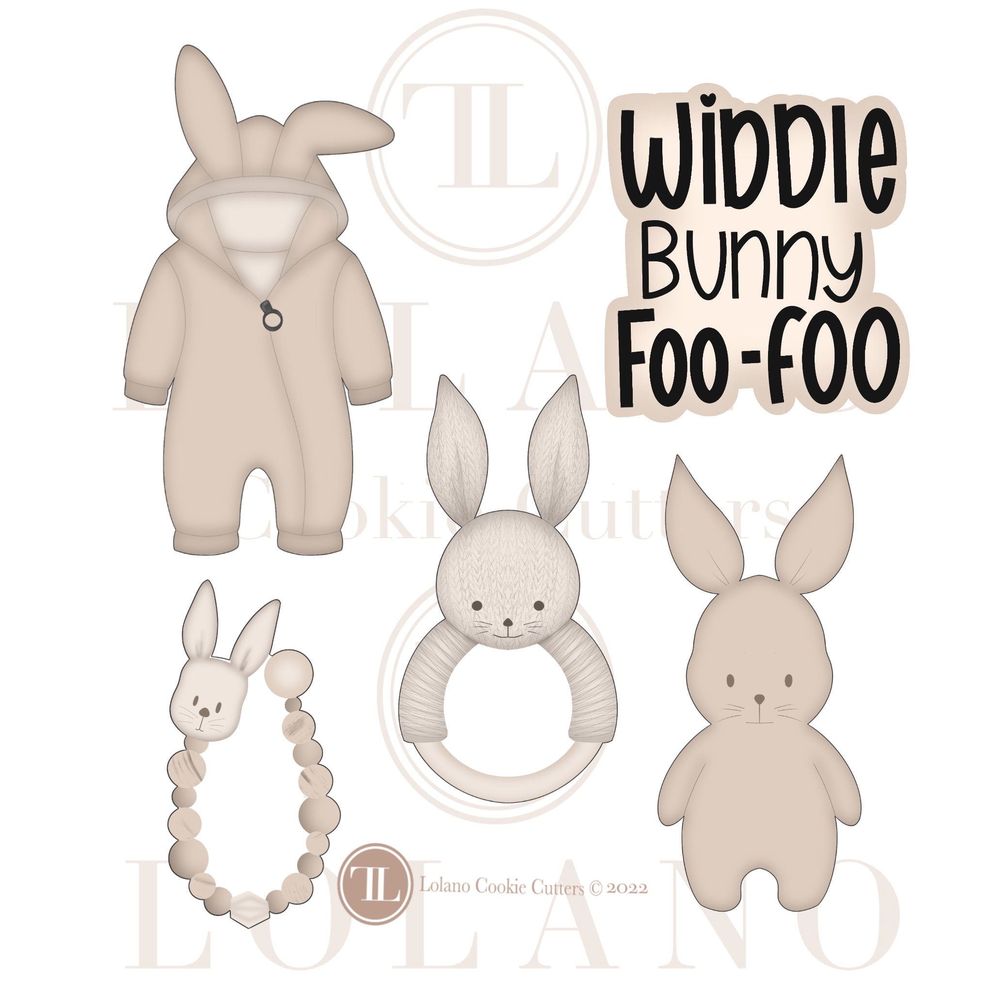 Baby Bunny Outfit Cookie Cutters
