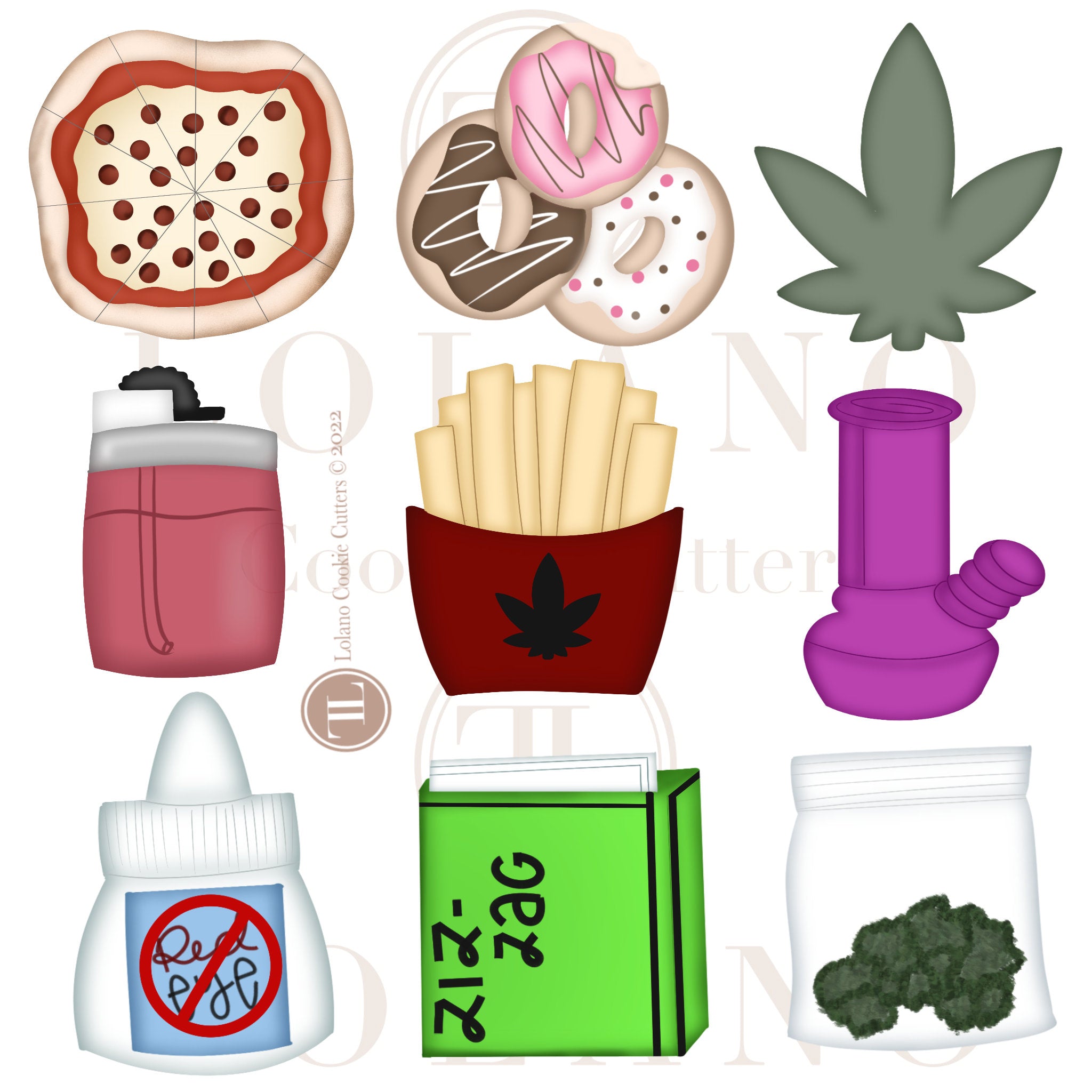420 Themed Mini Cookie Cutters (Collection 04)