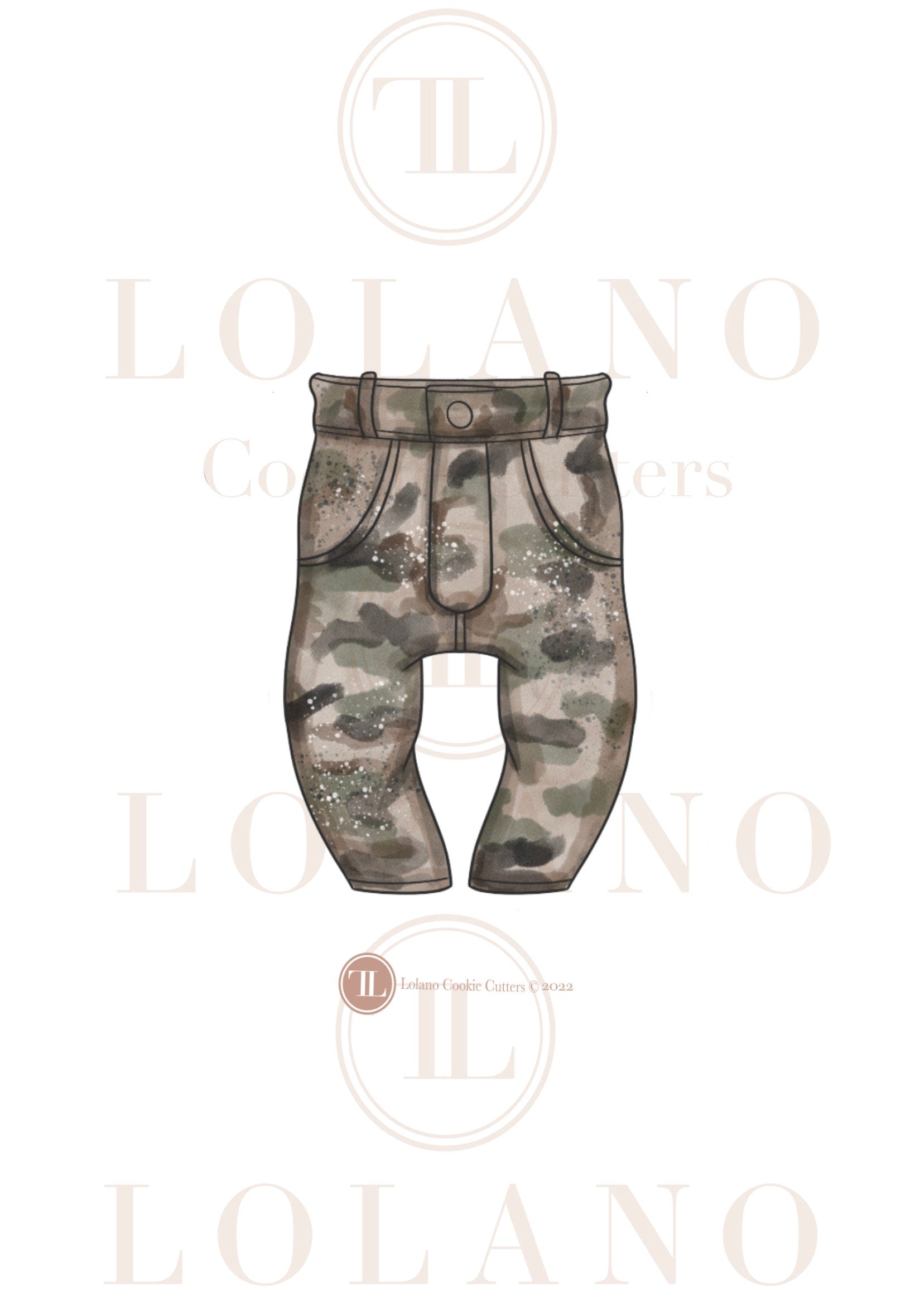 Baby Camo Pants Cookie Cutter