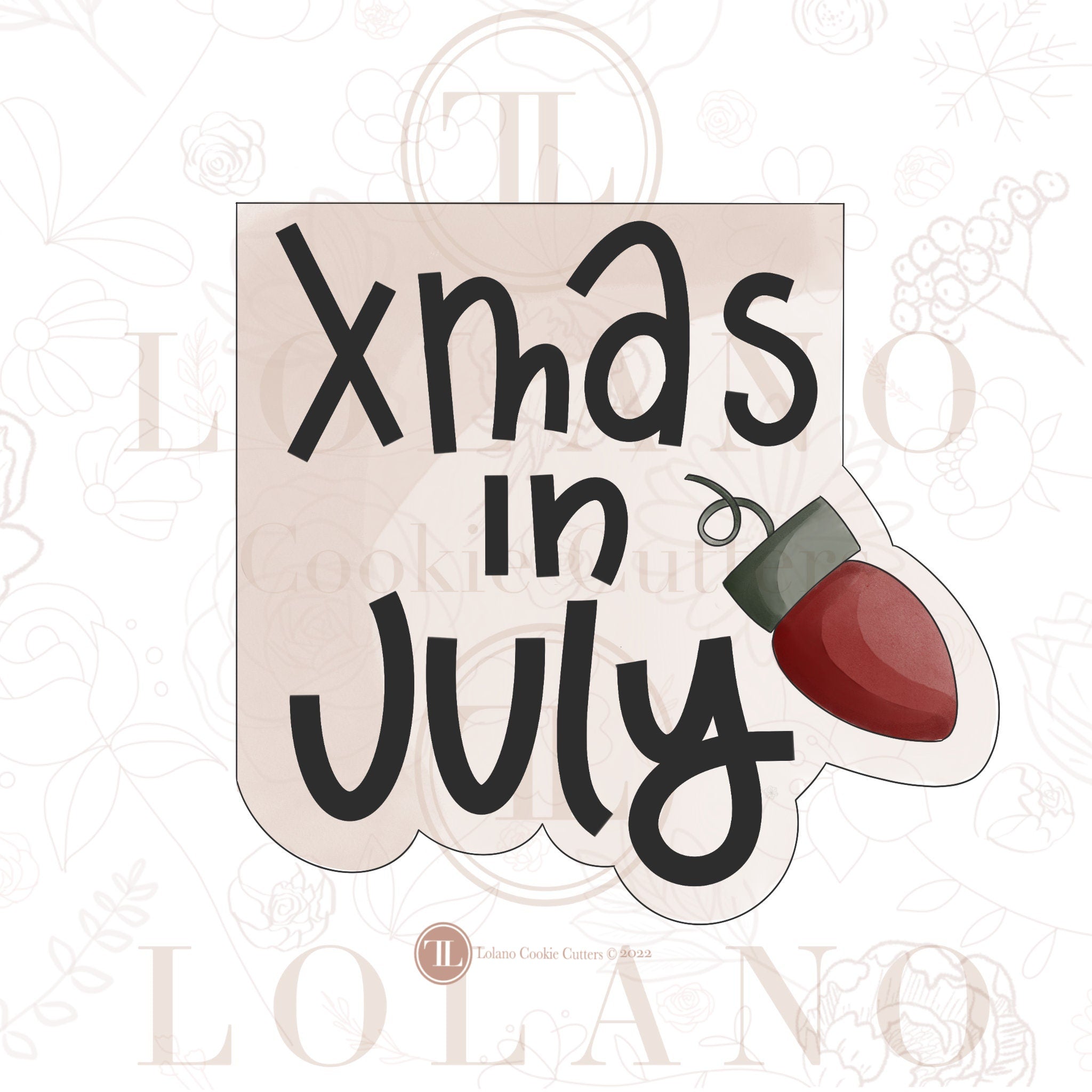 Christmas in July plaque and stencil set of 2