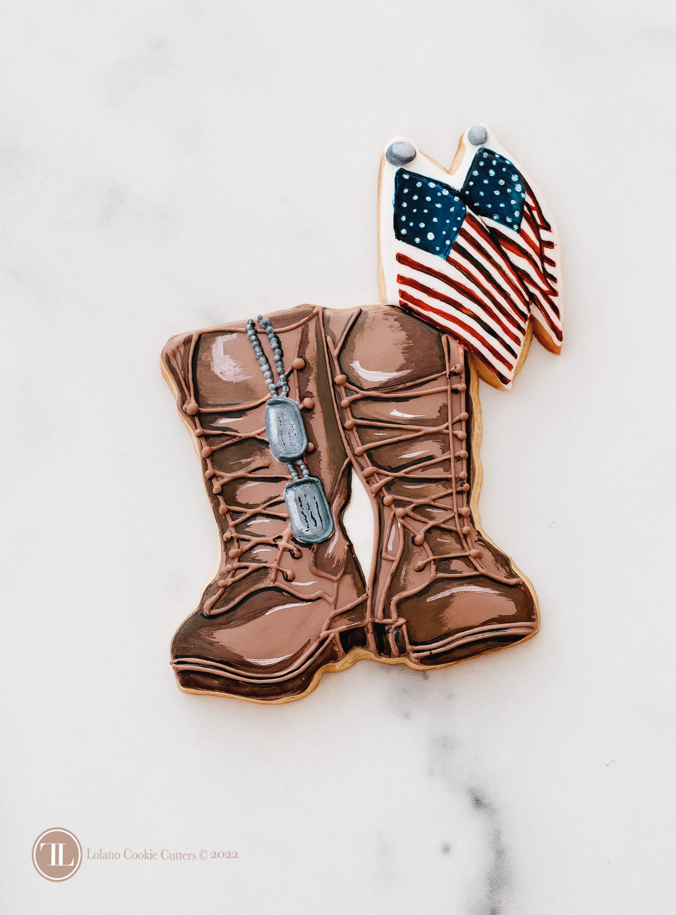 Military Boots and Flags Cookie Cutter