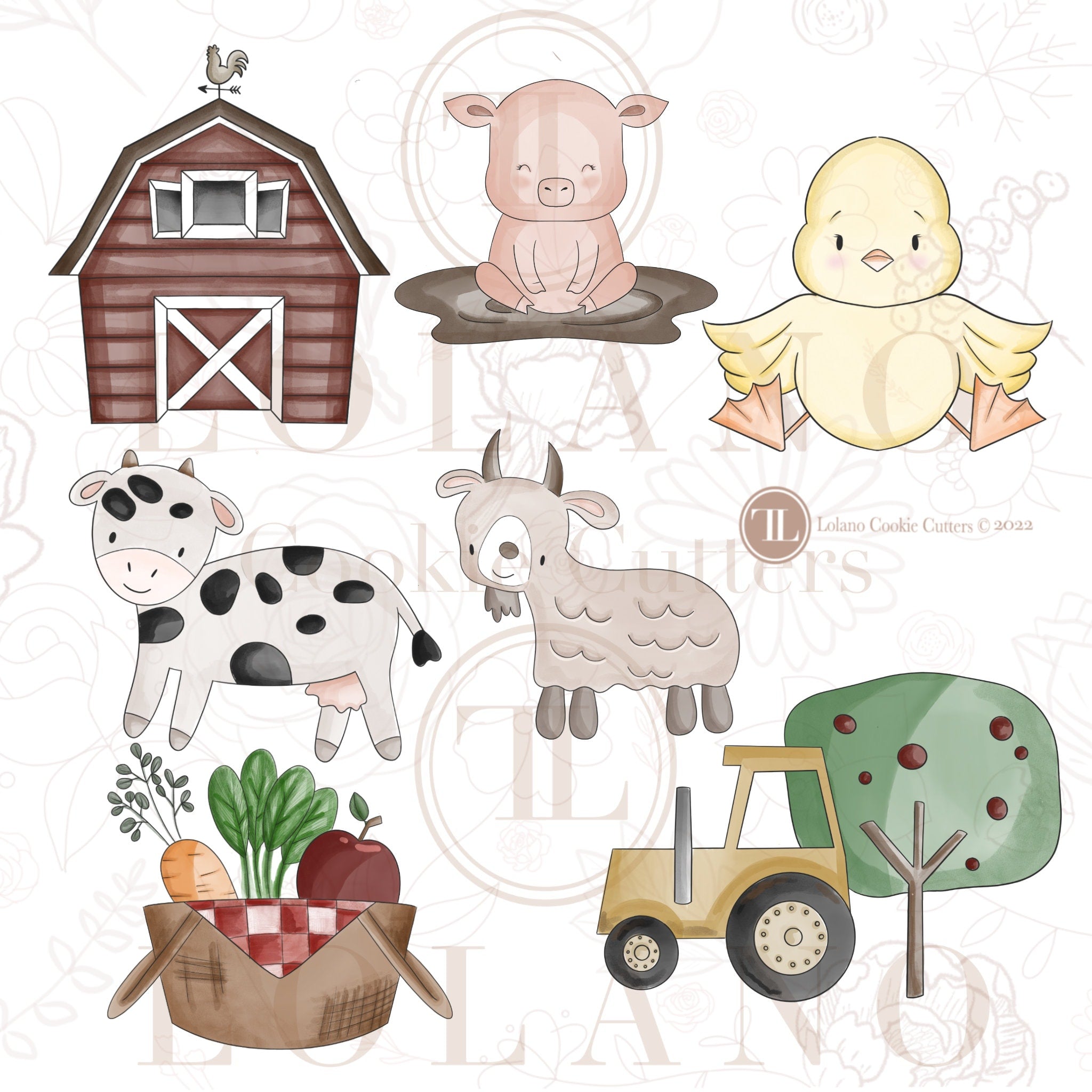 Farm Themed Cookie Cutters (Collection 01)