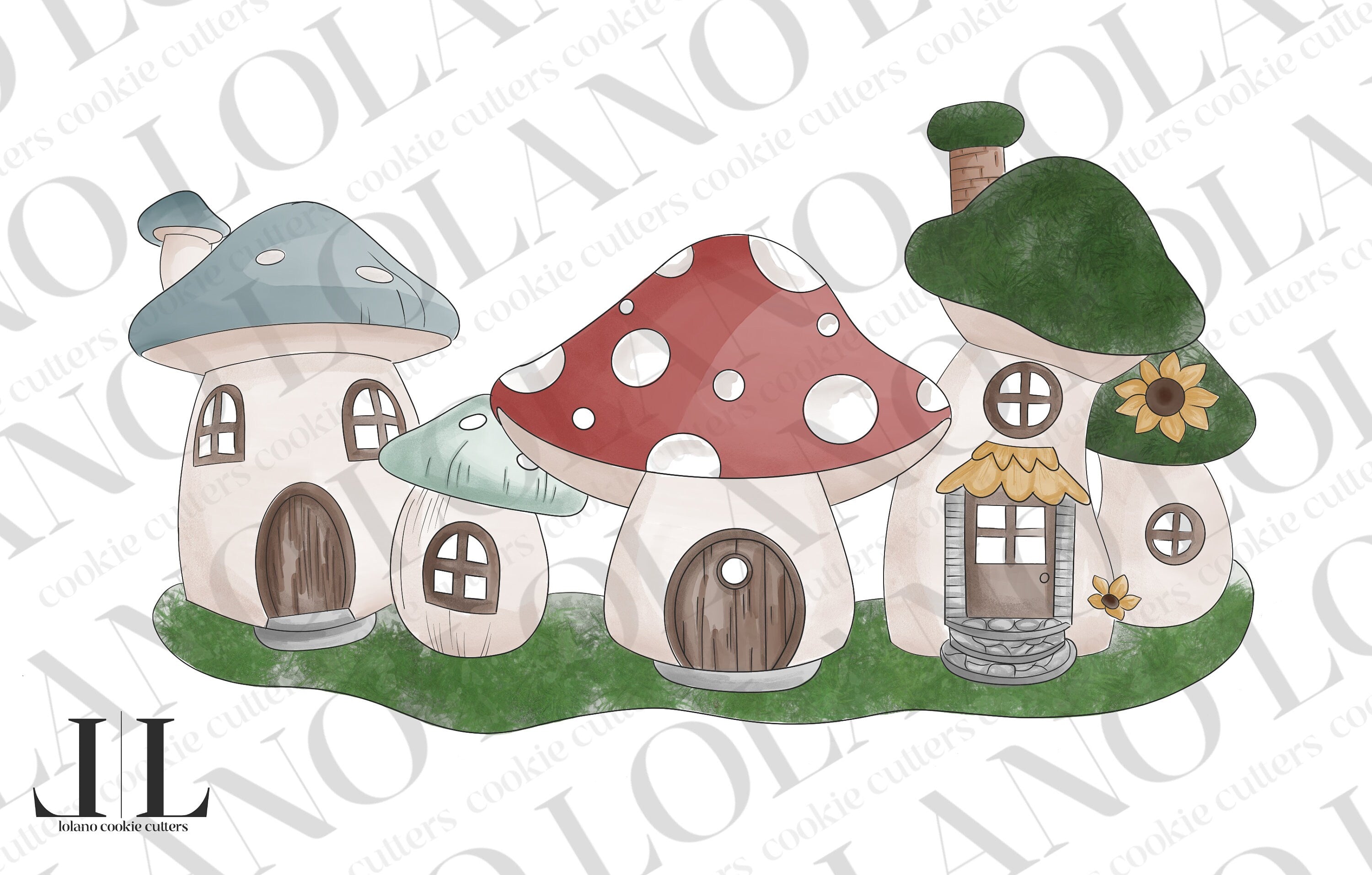 BYO Fairytale Mushroom Village Cookie Cutters