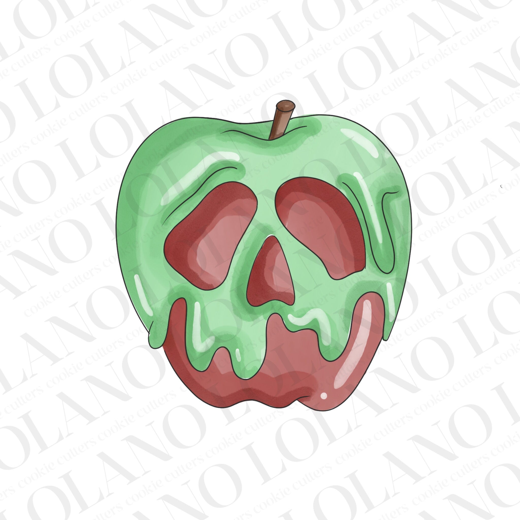 Melted apple skull cookie cutter