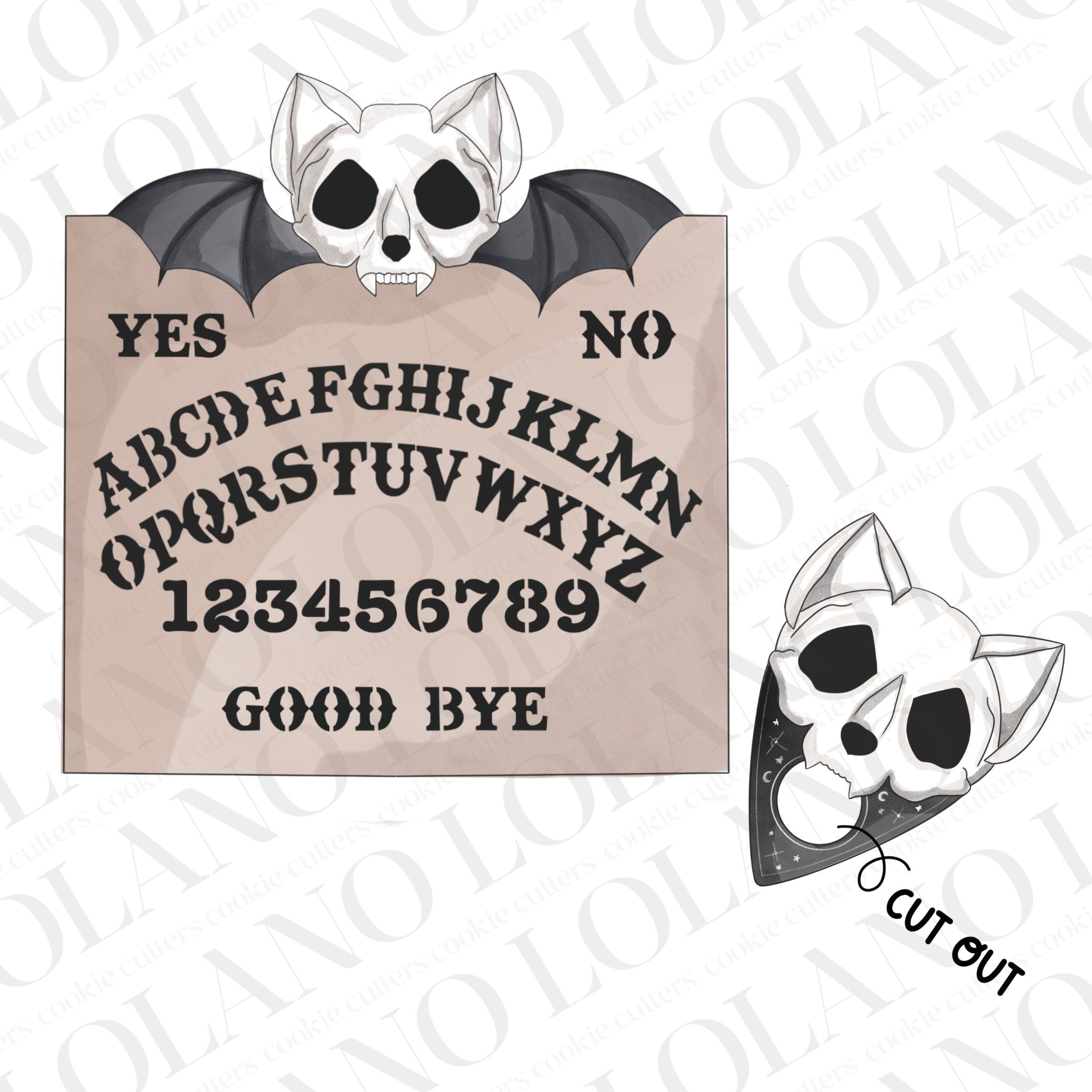 Halloween spirit board cookie cutter set of 2